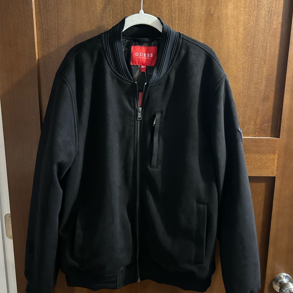 GUESS Men's Black Bomber Jacket